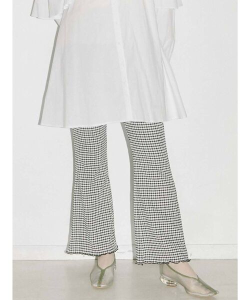 merry jenny（メリージェニー）の「ギャザーギンガムフレアパンツ（その他パンツ・レディース・ブラック/ベージュ/グリーン・FREE）」の5枚目の写真