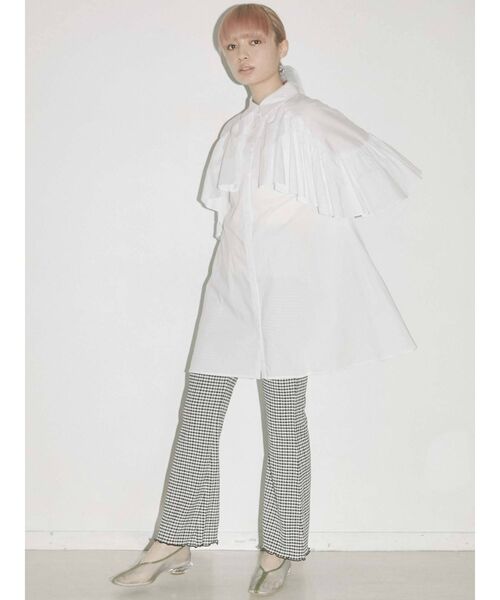 merry jenny（メリージェニー）の「ギャザーギンガムフレアパンツ（その他パンツ・レディース・ブラック/ベージュ/グリーン・FREE）」の7枚目の写真