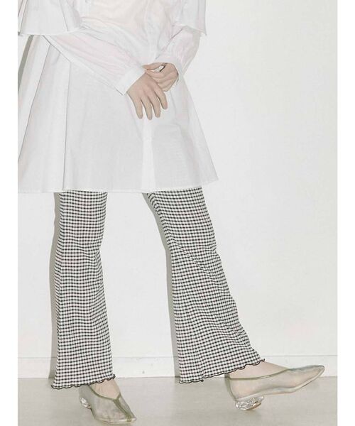 merry jenny（メリージェニー）の「ギャザーギンガムフレアパンツ（その他パンツ・レディース・ブラック/ベージュ/グリーン・FREE）」の8枚目の写真