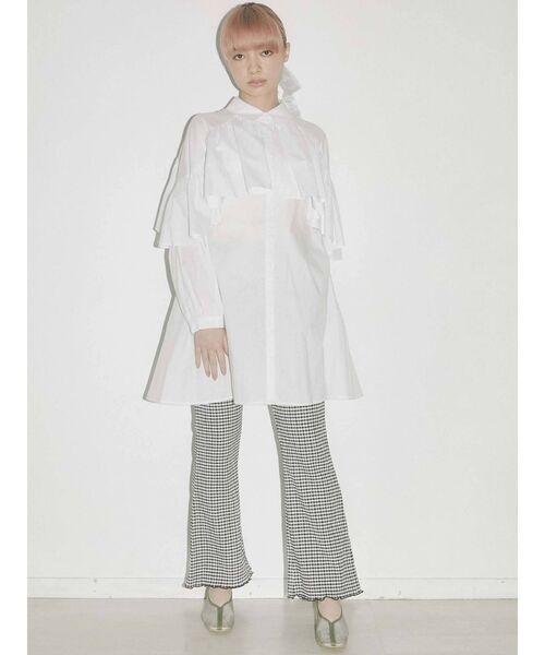 merry jenny（メリージェニー）の「ギャザーギンガムフレアパンツ（その他パンツ・レディース・ブラック/ベージュ/グリーン・FREE）」の9枚目の写真