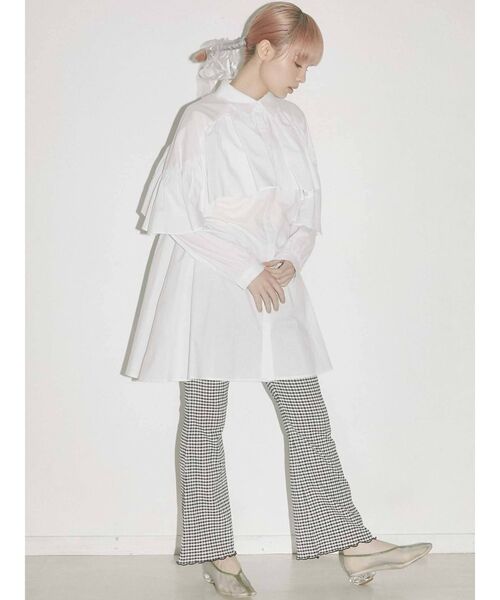 merry jenny（メリージェニー）の「ギャザーギンガムフレアパンツ（その他パンツ・レディース・ブラック/ベージュ/グリーン・FREE）」の10枚目の写真