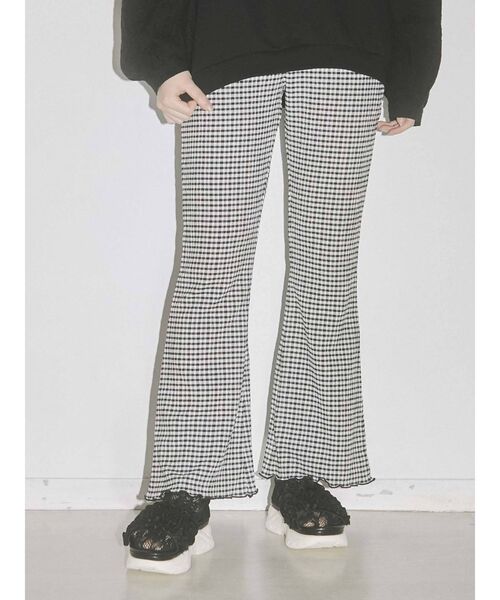 merry jenny（メリージェニー）の「ギャザーギンガムフレアパンツ（その他パンツ・レディース・ブラック/ベージュ/グリーン・FREE）」の11枚目の写真