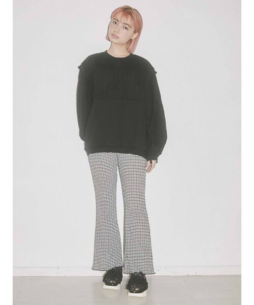 merry jenny（メリージェニー）の「ギャザーギンガムフレアパンツ（その他パンツ・レディース・ブラック/ベージュ/グリーン・FREE）」の13枚目の写真