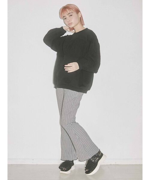 merry jenny（メリージェニー）の「ギャザーギンガムフレアパンツ（その他パンツ・レディース・ブラック/ベージュ/グリーン・FREE）」の14枚目の写真