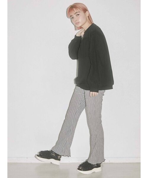 merry jenny（メリージェニー）の「ギャザーギンガムフレアパンツ（その他パンツ・レディース・ブラック/ベージュ/グリーン・FREE）」の15枚目の写真