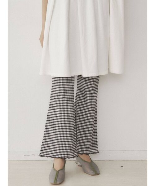 merry jenny（メリージェニー）の「ギャザーギンガムフレアパンツ（その他パンツ・レディース・ブラック/ベージュ/グリーン・FREE）」の16枚目の写真