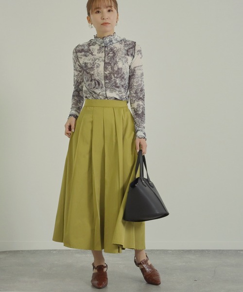 AULI（アウリィ）の「【低身長向けサイズ】デジタルシアーロングTシャツ（Tシャツ/カットソー・レディース・ブラウン/ブルー/ライトベージュ・XS）」の4枚目の写真