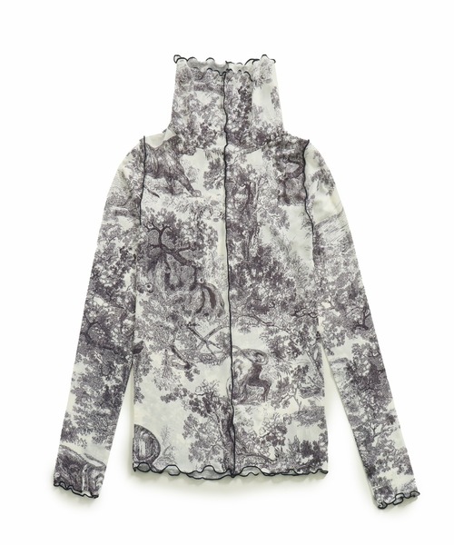 AULI（アウリィ）の「【低身長向けサイズ】デジタルシアーロングTシャツ（Tシャツ/カットソー・レディース・ブラウン/ブルー/ライトベージュ・XS）」の12枚目の写真