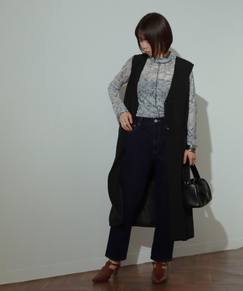 AULI（アウリィ）の「【低身長向けサイズ】デジタルシアーロングTシャツ（Tシャツ/カットソー・レディース・ブラウン/ブルー/ライトベージュ・XS）」の21枚目の写真