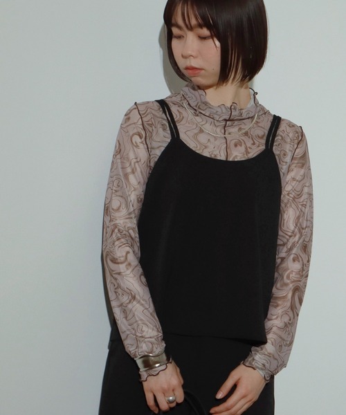 AULI（アウリィ）の「【低身長向けサイズ】デジタルシアーロングTシャツ（Tシャツ/カットソー・レディース・ブラウン/ブルー/ライトベージュ・XS）」の20枚目の写真