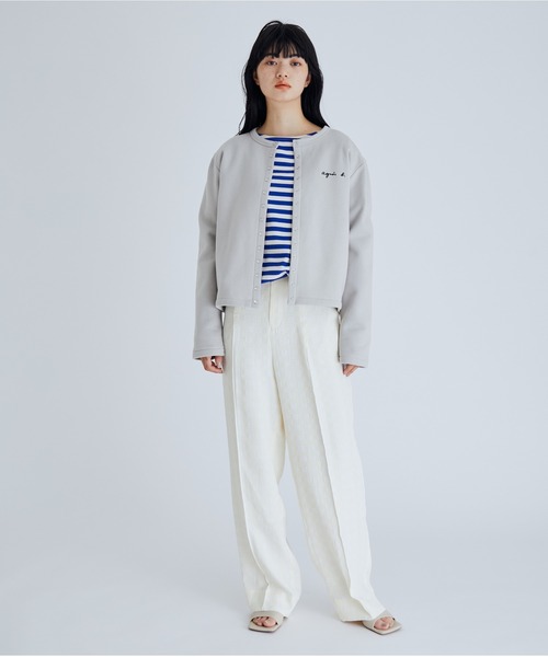 Agnès b. pour ALAM ET ROPÉ ホワイトカーディガン agnes b.（アニエスベー）の「【WEB限定】【agnes b. pour ADAM