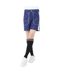 LOUDMOUTH/ラウドマウス ゴルフウェア エンボス 星柄ライン UVカット ストレッチ 切替 キュロット ミニ丈 スカート