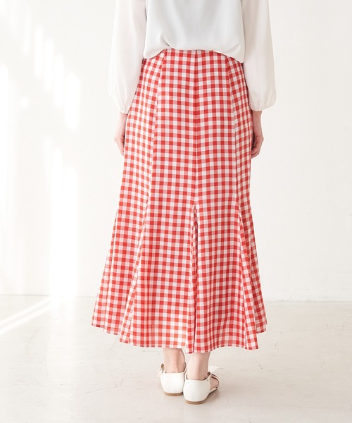 ROPE' PICNIC（ロペピクニック）の「【Bonne Maman × ROPE' PICNIC】ギンガムチェックマーメイドスカート（スカート・レディース・ブルー系その他4/ブラウン系その他2/レッド・40/38）」の16枚目の写真