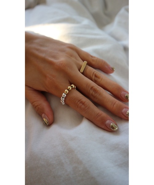 TRUNC（トランクエイティーエイト）の「S&G Ball Chain Ring（リング・レディース・シルバー×ゴールド・FREE）」の13枚目の写真