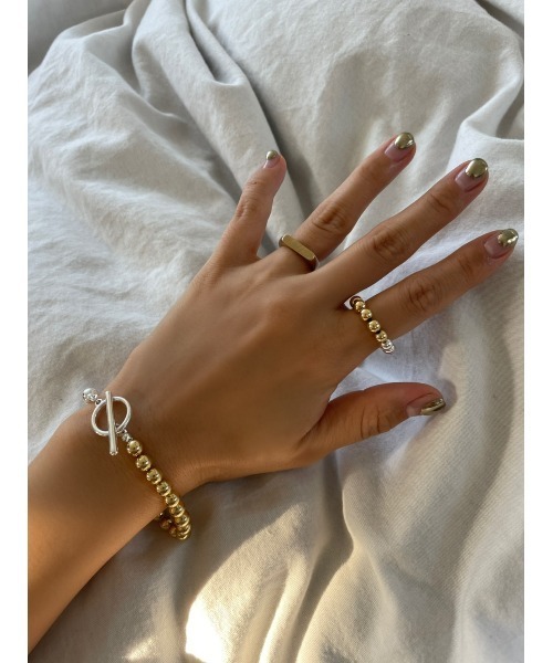 TRUNC（トランクエイティーエイト）の「S&G Ball Chain Ring（リング・レディース・シルバー×ゴールド・FREE）」の2枚目の写真