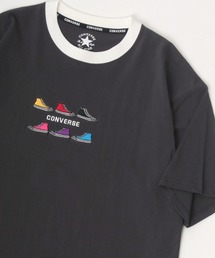 CONVERSE/コンバース オーバーサイズ カラフル オールスター スニーカー ロゴ ワンポイント刺繍 半袖Tシャツ/リンガーT/レディース メンズ