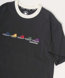 CONVERSE/コンバース オーバーサイズ カラフル オールスター スニーカー ロゴ ワンポイント刺繍 半袖Tシャツ/リンガーT/レディース メンズ