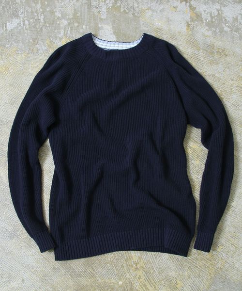 coen(コーエン)の「【2015SS】畦編みコットンニットプルオーバー(ニット/セーター・メンズ・ライトブルー/オフホワイト/ネイビー・X-LARGE/SMALL/LARGE/MEDIUM)」の1枚目の写真
