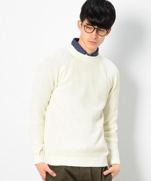 coen(コーエン)の「【2015SS】畦編みコットンニットプルオーバー(ニット/セーター・メンズ・ライトブルー/オフホワイト/ネイビー・X-LARGE/SMALL/LARGE/MEDIUM)」の2枚目の写真