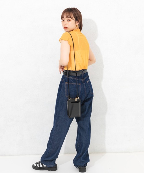 nemne store(ネンネストア)の「シアーハイネックプルオーバー(Tシャツ/カットソー・レディース・ホワイト/ブラック/ピンク/オレンジ/グリーン・フリー)」の13枚目の写真