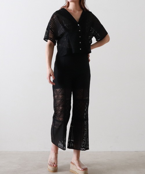 Cheek(チーク)の「【サイズ展開あり】レースパッチワークパンツ(その他パンツ・レディース・ブラック/オフホワイト・SMALL/MEDIUM)」の13枚目の写真