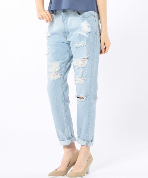 Another Edition（アナザーエディション）の「ダメージデニムパンツ/AEBC DAMAGE DNM◆（デニムパンツ・レディース・オフホワイト/ライトブルー・SMALL/MEDIUM）」の14枚目の写真