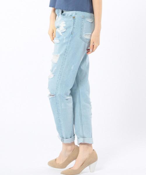 Another Edition（アナザーエディション）の「ダメージデニムパンツ/AEBC DAMAGE DNM◆（デニムパンツ・レディース・オフホワイト/ライトブルー・SMALL/MEDIUM）」の16枚目の写真