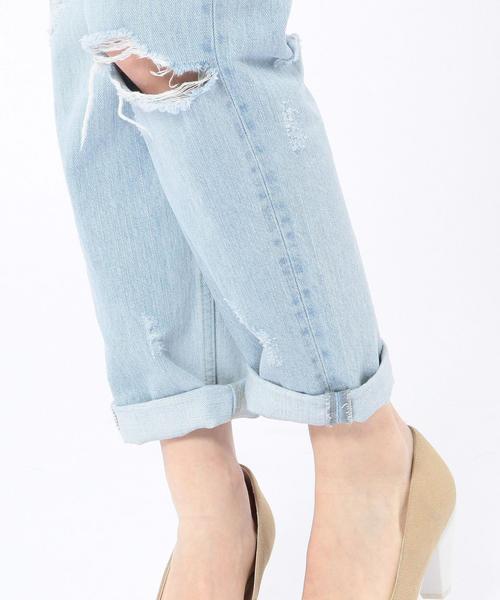 Another Edition（アナザーエディション）の「ダメージデニムパンツ/AEBC DAMAGE DNM◆（デニムパンツ・レディース・オフホワイト/ライトブルー・SMALL/MEDIUM）」の10枚目の写真