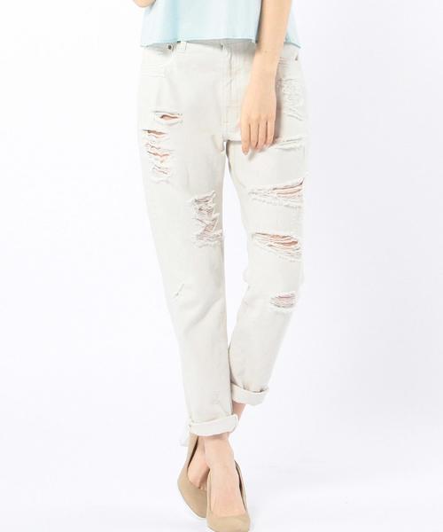 Another Edition（アナザーエディション）の「ダメージデニムパンツ/AEBC DAMAGE DNM◆（デニムパンツ・レディース・オフホワイト/ライトブルー・SMALL/MEDIUM）」の12枚目の写真