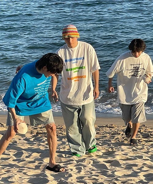 MASONPRINCE(メイソンプリンス)の「オーバーサイズ3カラーブランドロゴプリントTシャツ DT3120 【MASONPRINCE】(Tシャツ/カットソー・メンズ・ホワイト/ピンク・S/M/L)」の4枚目の写真