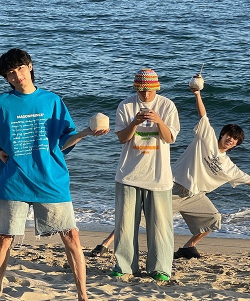 MASONPRINCE(メイソンプリンス)の「オーバーサイズ3カラーブランドロゴプリントTシャツ DT3120 【MASONPRINCE】(Tシャツ/カットソー・メンズ・ホワイト/ピンク・S/M/L)」の5枚目の写真