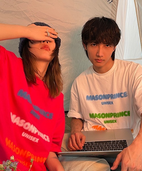 MASONPRINCE(メイソンプリンス)の「オーバーサイズ3カラーブランドロゴプリントTシャツ DT3120 【MASONPRINCE】(Tシャツ/カットソー・メンズ・ホワイト/ピンク・S/M/L)」の11枚目の写真