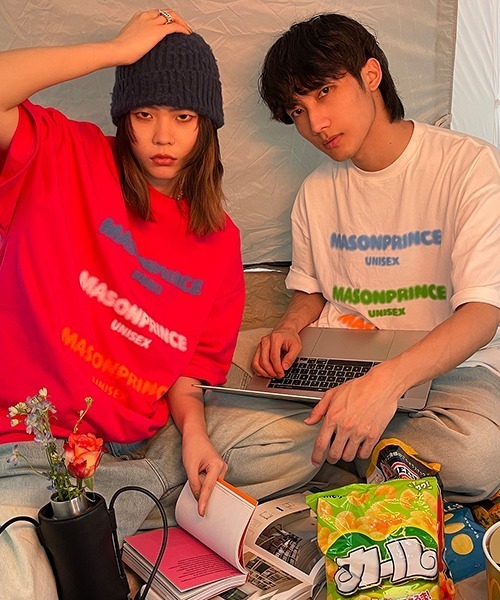 MASONPRINCE(メイソンプリンス)の「オーバーサイズ3カラーブランドロゴプリントTシャツ DT3120 【MASONPRINCE】(Tシャツ/カットソー・メンズ・ホワイト/ピンク・S/M/L)」の15枚目の写真