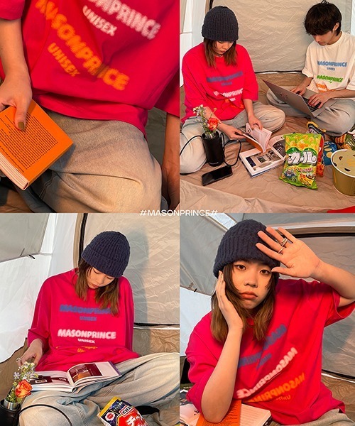 MASONPRINCE(メイソンプリンス)の「オーバーサイズ3カラーブランドロゴプリントTシャツ DT3120 【MASONPRINCE】(Tシャツ/カットソー・メンズ・ホワイト/ピンク・S/M/L)」の16枚目の写真