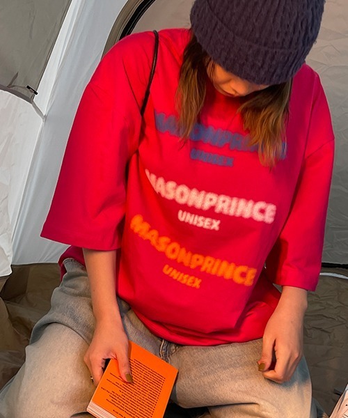 MASONPRINCE(メイソンプリンス)の「オーバーサイズ3カラーブランドロゴプリントTシャツ DT3120 【MASONPRINCE】(Tシャツ/カットソー・メンズ・ホワイト/ピンク・S/M/L)」の18枚目の写真