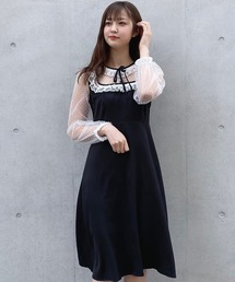 Crea titty&Co. PETIT | 【Crea titty&Co.PETIT】デコルテフリルシアードットワンピース(ワンピース)