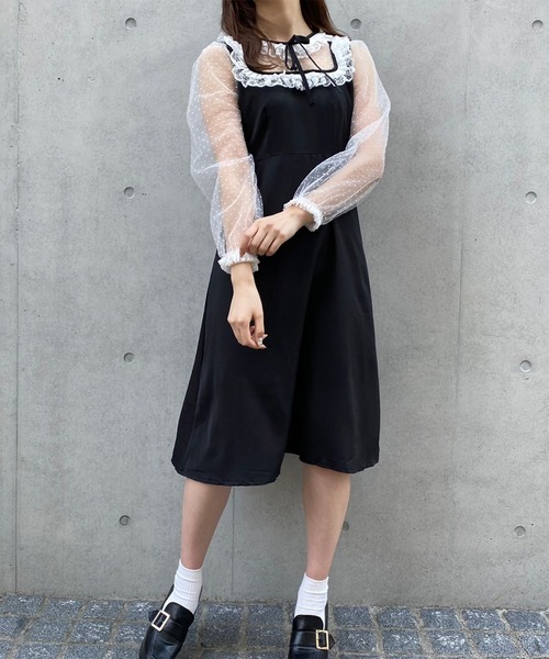 Crea titty&Co. PETIT(クレアティティーアンドコープチ)の「【Crea titty&Co.PETIT】デコルテフリルシアードットワンピース(ワンピース・レディース・ブラック・SMALL/MEDIUM)」の12枚目の写真