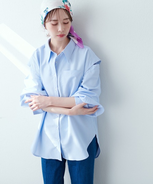 natural couture(ナチュラルクチュール)の「今年らしさの詰まった 肩あきボリュームスリーブシャツ(シャツ/ブラウス・レディース・ライトベージュ/ベージュ/ミント/その他1/その他2・FREE)」の4枚目の写真