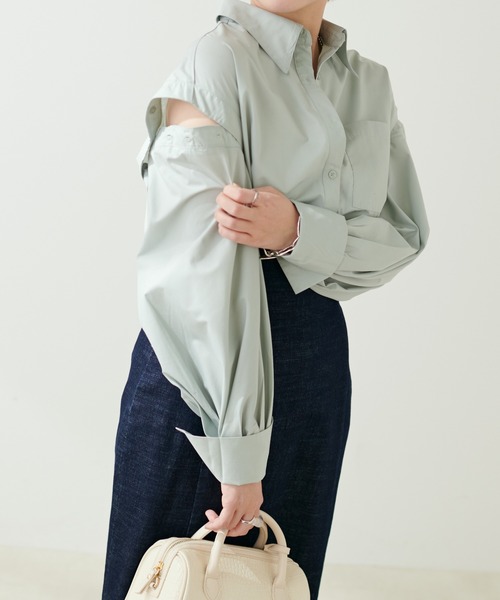 natural couture(ナチュラルクチュール)の「今年らしさの詰まった 肩あきボリュームスリーブシャツ(シャツ/ブラウス・レディース・ライトベージュ/ベージュ/ミント/その他1/その他2・FREE)」の3枚目の写真