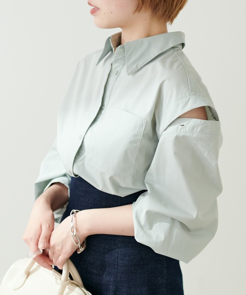 natural couture(ナチュラルクチュール)の「今年らしさの詰まった 肩あきボリュームスリーブシャツ(シャツ/ブラウス・レディース・ライトベージュ/ベージュ/ミント/その他1/その他2・FREE)」の14枚目の写真