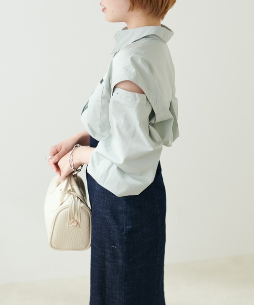 natural couture(ナチュラルクチュール)の「今年らしさの詰まった 肩あきボリュームスリーブシャツ(シャツ/ブラウス・レディース・ライトベージュ/ベージュ/ミント/その他1/その他2・FREE)」の15枚目の写真