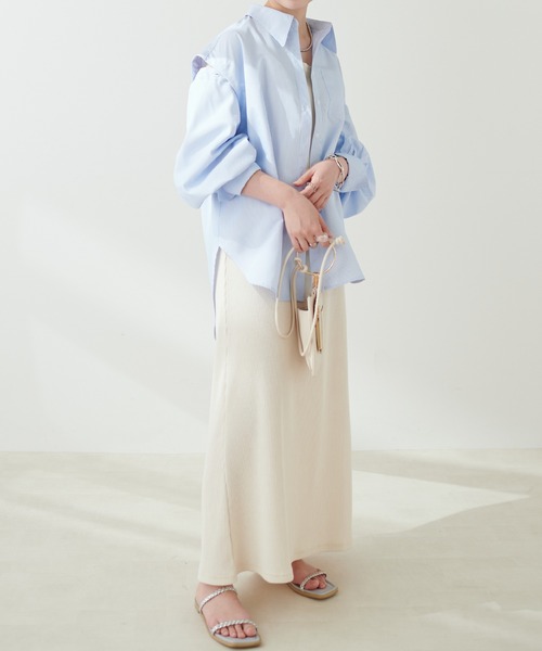 natural couture(ナチュラルクチュール)の「今年らしさの詰まった 肩あきボリュームスリーブシャツ(シャツ/ブラウス・レディース・ライトベージュ/ベージュ/ミント/その他1/その他2・FREE)」の21枚目の写真