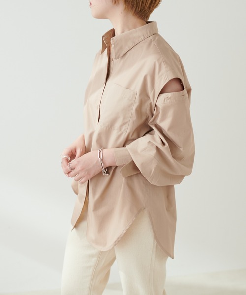 natural couture(ナチュラルクチュール)の「今年らしさの詰まった 肩あきボリュームスリーブシャツ(シャツ/ブラウス・レディース・ライトベージュ/ベージュ/ミント/その他1/その他2・FREE)」の9枚目の写真