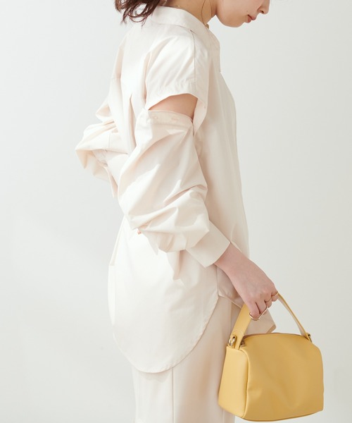 natural couture(ナチュラルクチュール)の「今年らしさの詰まった 肩あきボリュームスリーブシャツ(シャツ/ブラウス・レディース・ライトベージュ/ベージュ/ミント/その他1/その他2・FREE)」の10枚目の写真