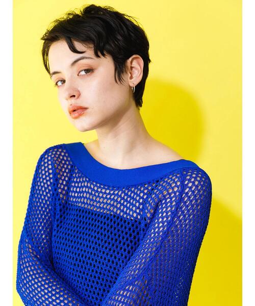 koe（コエ）の「【前後2WAY】ドライタッチ透かし編みカーディガン＊（カーディガン/ボレロ・レディース・ブラック/オフホワイト/ブルー/グリーン系その他3・FREE）」の22枚目の写真