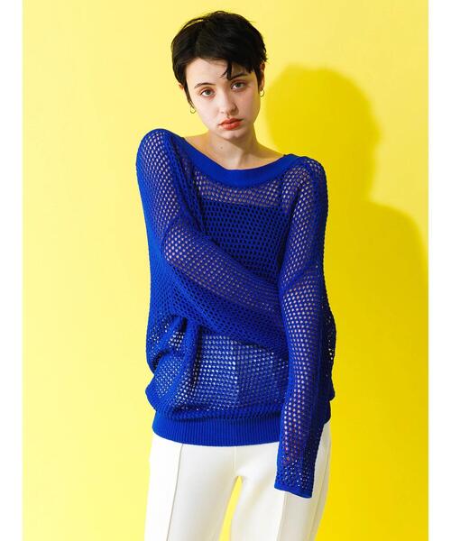 koe（コエ）の「【前後2WAY】ドライタッチ透かし編みカーディガン＊（カーディガン/ボレロ・レディース・ブラック/オフホワイト/ブルー/グリーン系その他3・FREE）」の20枚目の写真