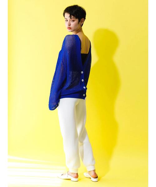 koe（コエ）の「【前後2WAY】ドライタッチ透かし編みカーディガン＊（カーディガン/ボレロ・レディース・ブラック/オフホワイト/ブルー/グリーン系その他3・FREE）」の17枚目の写真