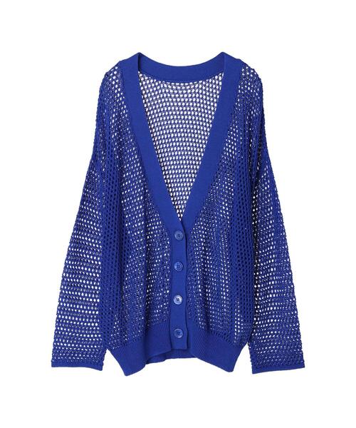 koe（コエ）の「【前後2WAY】ドライタッチ透かし編みカーディガン＊（カーディガン/ボレロ・レディース・ブラック/オフホワイト/ブルー/グリーン系その他3・FREE）」の16枚目の写真