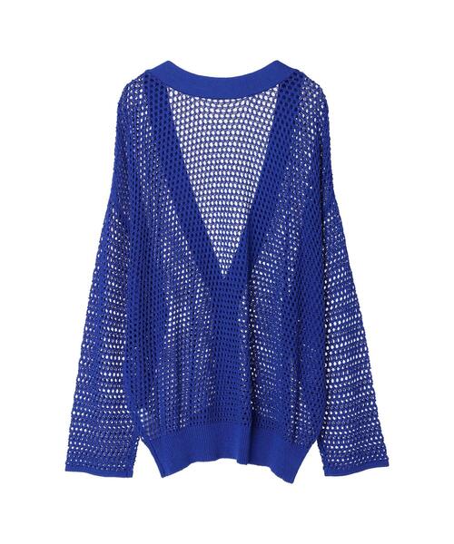 koe（コエ）の「【前後2WAY】ドライタッチ透かし編みカーディガン＊（カーディガン/ボレロ・レディース・ブラック/オフホワイト/ブルー/グリーン系その他3・FREE）」の15枚目の写真