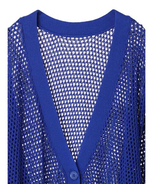 koe（コエ）の「【前後2WAY】ドライタッチ透かし編みカーディガン＊（カーディガン/ボレロ・レディース・ブラック/オフホワイト/ブルー/グリーン系その他3・FREE）」の14枚目の写真